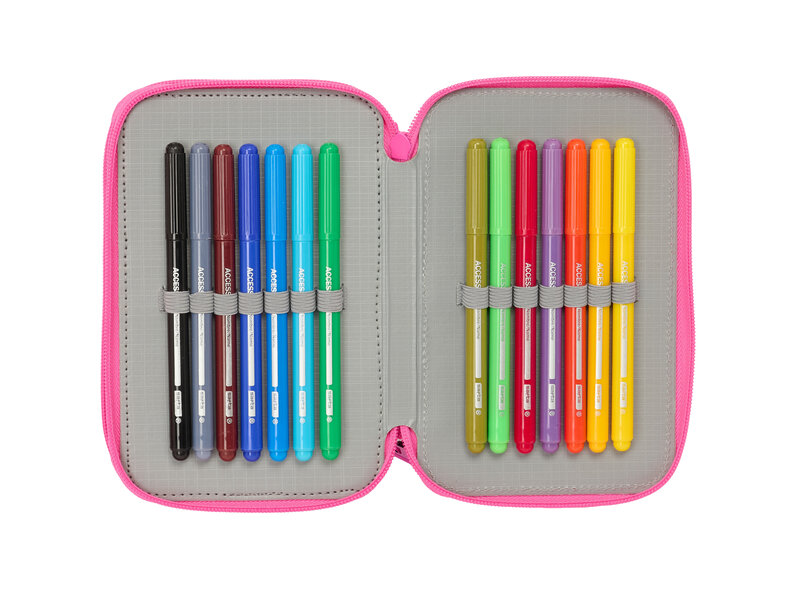 Kuromi Kuromi Federmäppchen mit Füllung – 37 Teile – 19,5 x 12,5 x 5,5 cm – Polyester