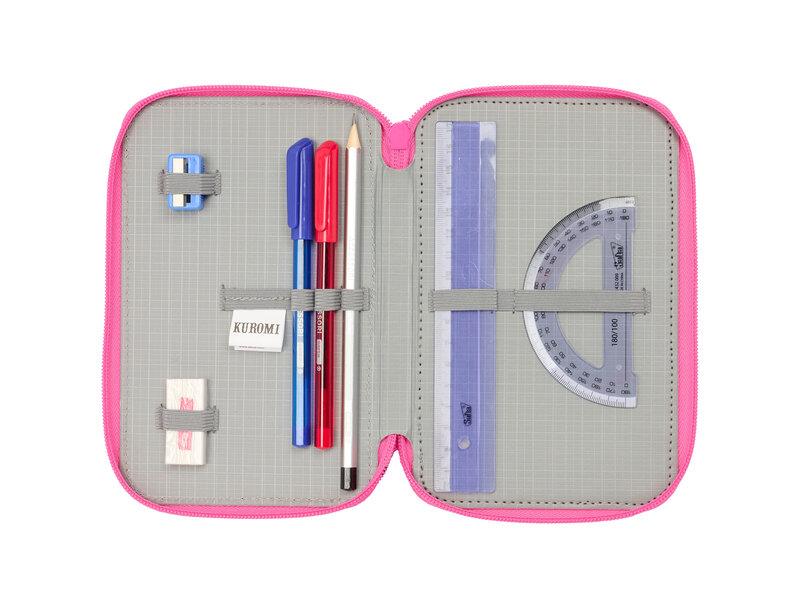 Kuromi Kuromi Federmäppchen mit Füllung – 37 Teile – 19,5 x 12,5 x 5,5 cm – Polyester