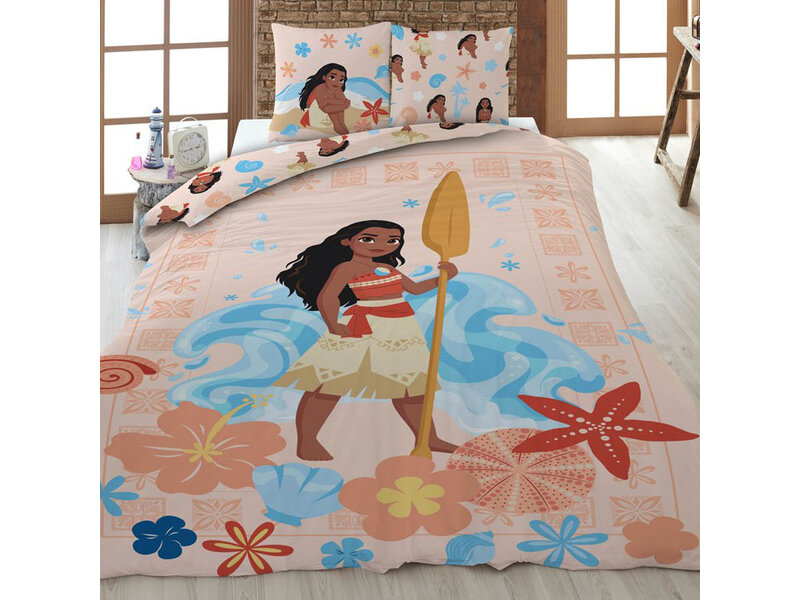 Disney Vaiana Housse de couette Warrior - 140 x 200 + 65 x 65 cm - Polycoton