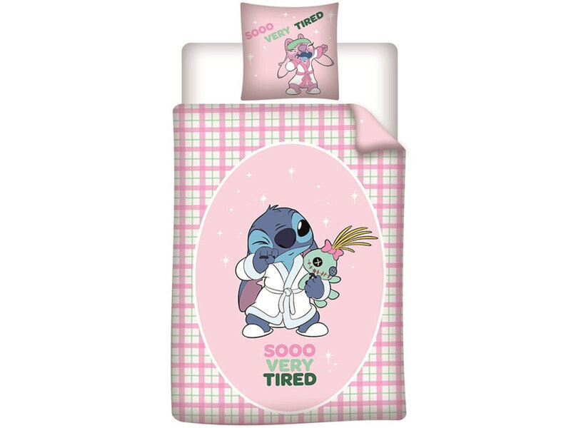 Disney Lilo & Stitch Housse de couette Very Fatiguée - 140 x 200 + 65 x 65 cm - Polycoton