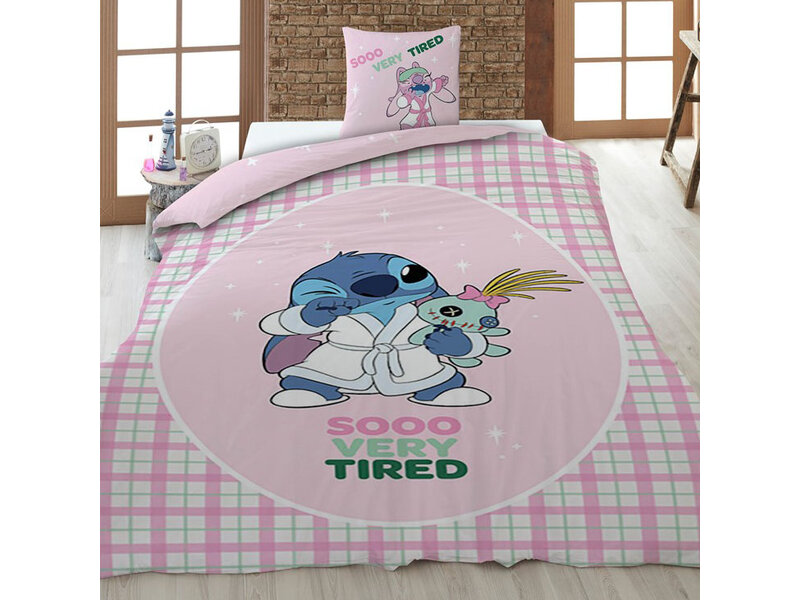 Disney Lilo & Stitch Housse de couette Very Fatiguée - 140 x 200 + 65 x 65 cm - Polycoton