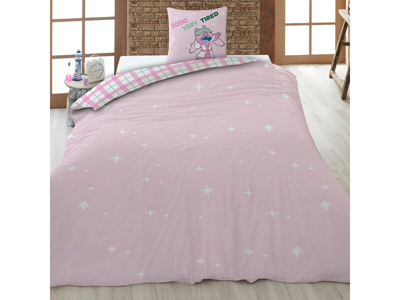 Disney Lilo & Stitch Housse de couette Very Fatiguée - 140 x 200 + 65 x 65 cm - Polycoton