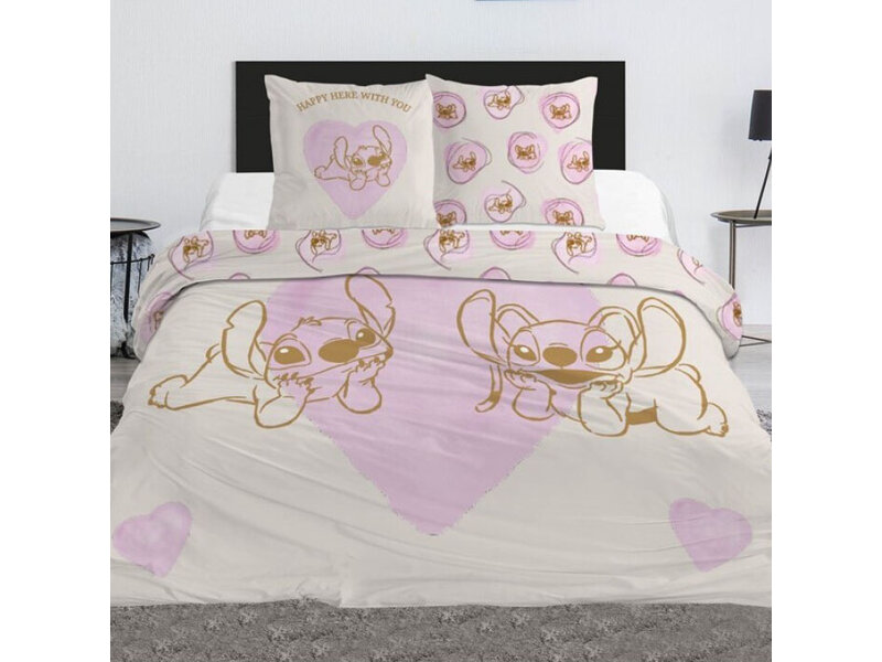 Disney Lilo & Stitch Housse de couette Happy - 240 x 220 cm + (2x) 65 x 63 cm - Polycoton