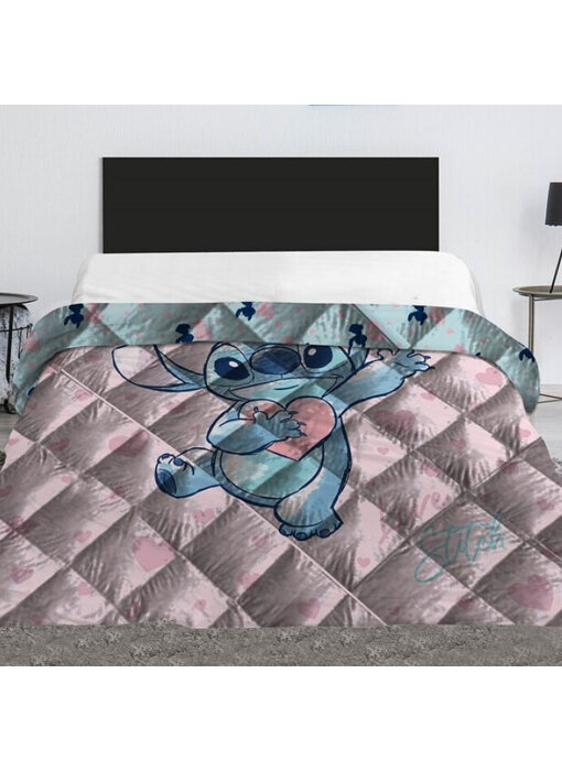 Disney Lilo & Stitch Bedspread Heart 240 x 220 cm Polyester