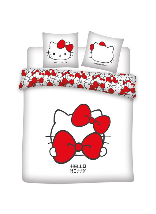 Hello Kitty & Friends Housse de couette Red Bow 240 x 220 + 65 x 65 cm Polycoton