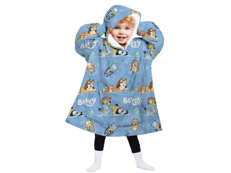 Bluey Hoodie Fleece deken Swim - Kind (3 - 6 jaar) - Polyester