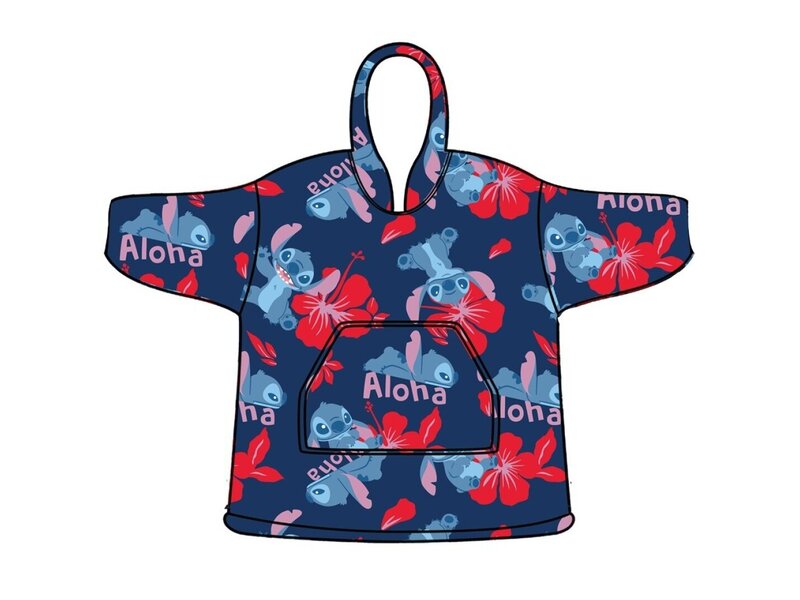 Disney Lilo & Stitch Couverture polaire à capuche Aloha - Adulte - Taille unique - Polyester