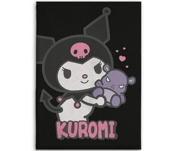 Kuromi Couverture polaire Ours en peluche 110 x 150 cm Polyester