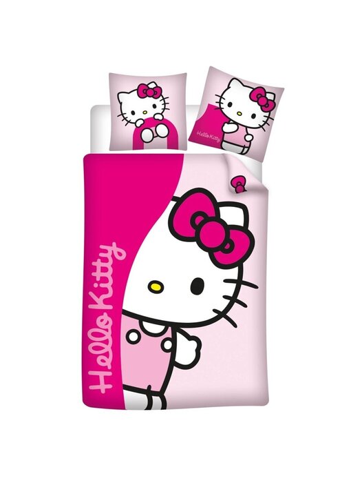 Hello Kitty Housse de couette Peekaboo 140 x 200 cm 65 x 65 cm Flanelle de coton