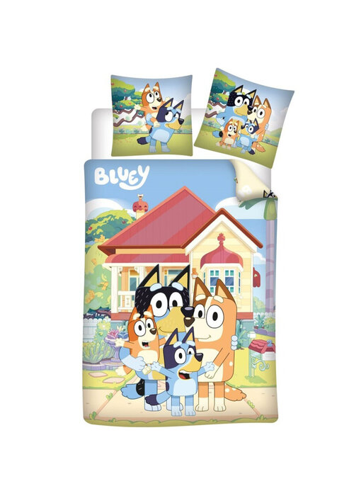 Bluey Dekbedovertrek Happy Home 140 x 200 cm / 65 x 65 cm Flanel