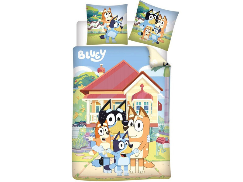 Bluey Dekbedovertrek Happy Home - 140 x 200 cm / 65 x 65 cm - Flanel