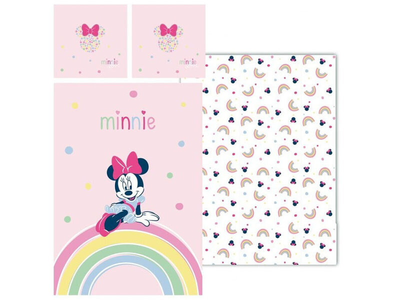 Disney Minnie Mouse Regenbogen-Bettbezug – 140 x 200 cm / 65 x 65 cm – Polycotton