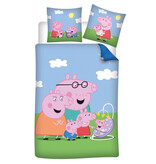 Peppa Pig Housse de couette familiale - 140 x 200 + 65 x 65 cm - Polycoton