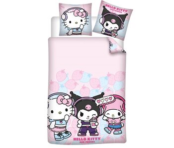 Hello Kitty & Friends Bettbezug Hello Kitty My Melody Kuromi 140 x 200 cm / 65 x 65 cm Baumwollmischgewebe