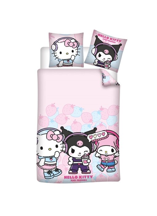 Hello Kitty & Friends Bettbezug Hello Kitty My Melody Kuromi 140 x 200 cm / 65 x 65 cm Baumwollmischgewebe