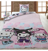 Hello Kitty & Friends Housse de couette Hello Kitty My Melody Kuromi - 140 x 200 + 65 x 65 cm - Polycoton