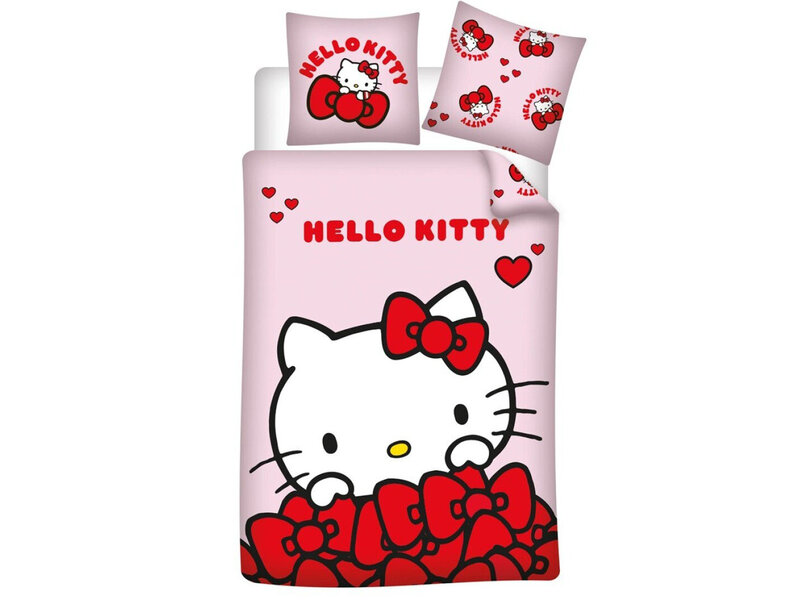 Hello Kitty Dekbedovertrek Cute - 140 x 200 cm / 65 x 65 cm - Polykatoen