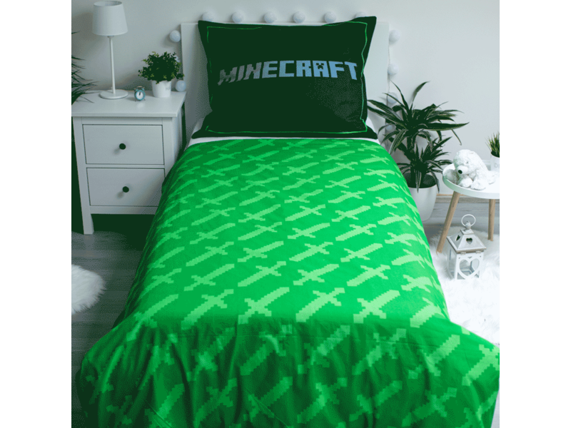 Minecraft Survival Mode Bettbezug - 140 x 200 cm / 70 x 90 cm - Baumwolle