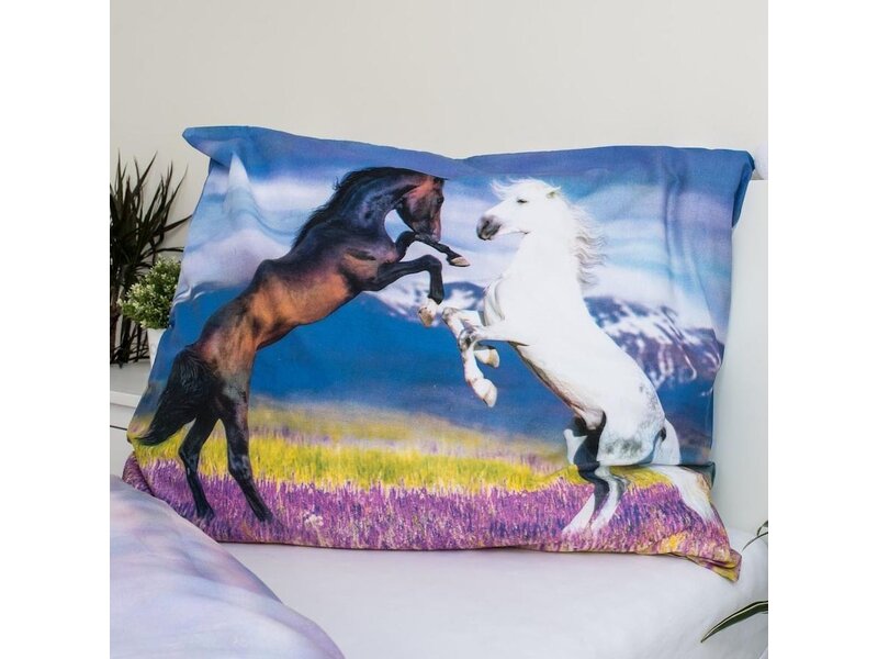 Sweet Home Housse de couette, Chevaux - 140 x 200 + 70 x 90 cm - Coton