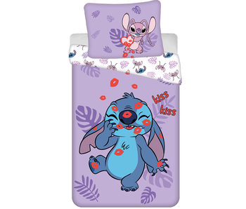 Disney Lilo & Stitch Housse de couette Kisses 140 x 200 cm + 70 x 90 cm Coton