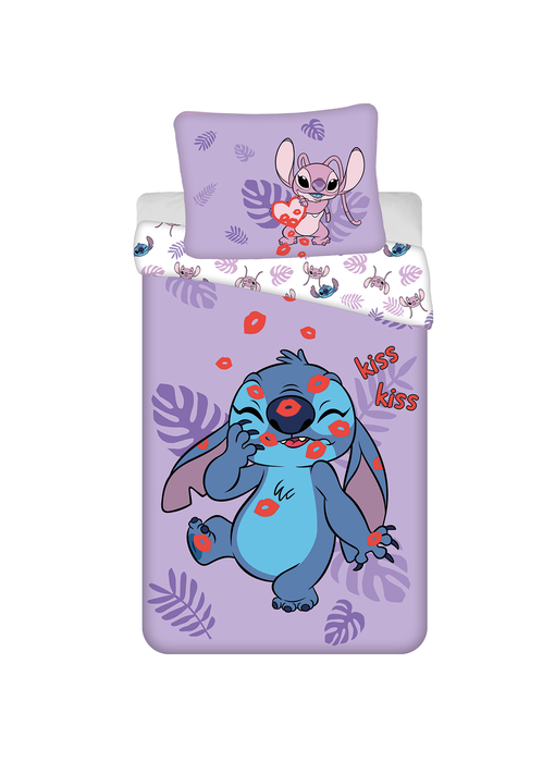 Disney Lilo & Stitch Bettbezug Kisses 140 x 200 cm + 70 x 90 cm Baumwolle