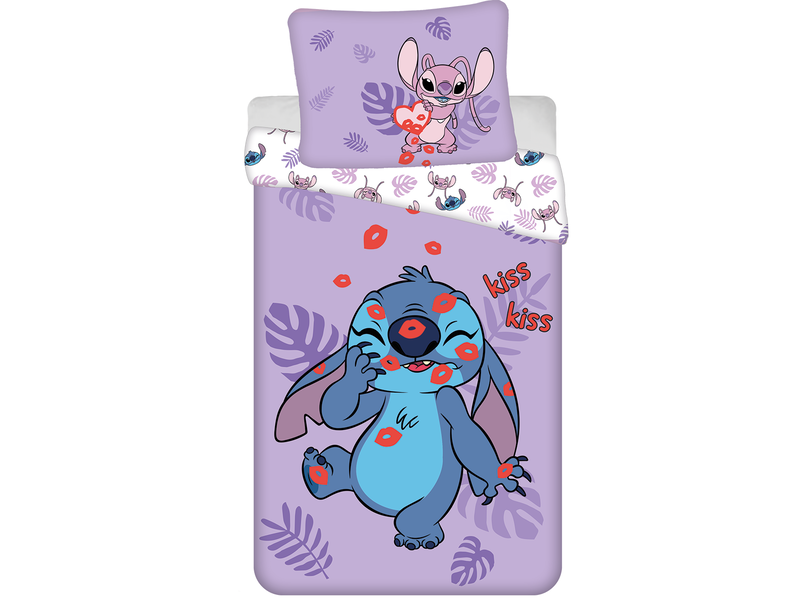 Disney Lilo & Stitch Dekbedovertrek Kisses - 140 x 200 cm + 70 x 90 cm - Katoen
