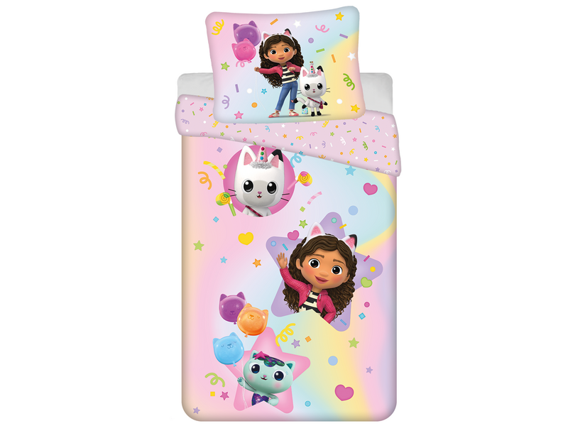 Gabby's poppenhuis Housse de couette Rainbow - 140 x 200 cm / 70 x 90 cm - Coton