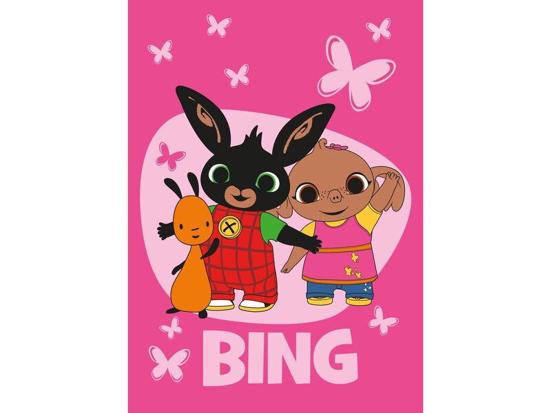 Bing Bunny Couverture polaire Papillons - 100 x 150 cm - Polyester