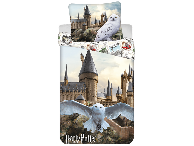 Harry Potter Housse de couette Hedwige - 140 x 200 cm + 70 x 90 cm - Coton