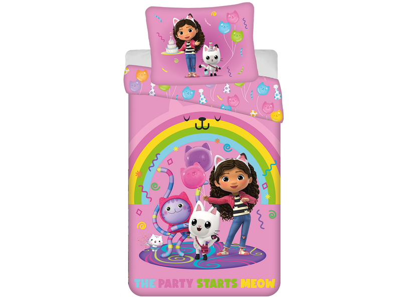 Gabby's poppenhuis Bettbezug Rainbow Party - 140 x 200 cm / 70 x 90 cm - Polyester