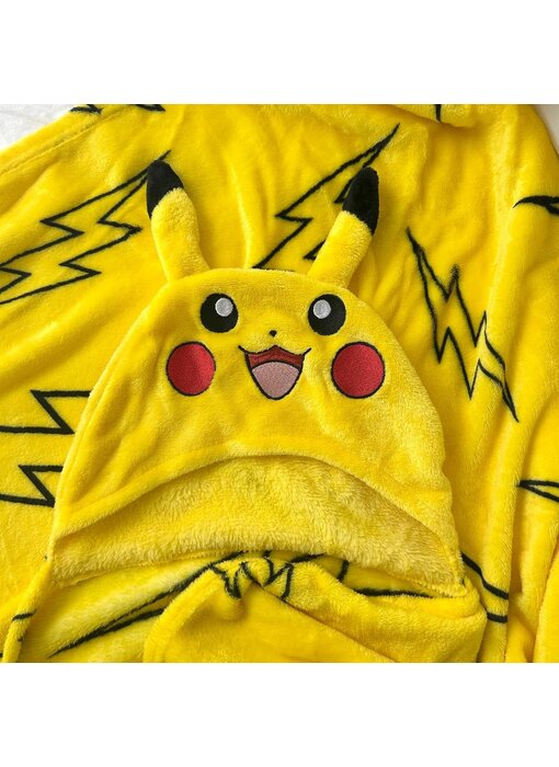 Pokémon Couverture polaire à capuche Pikachu 125 x 150 cm Polyester