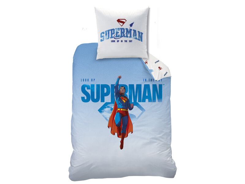 Superman Look Up Duvet Cover - 140 x 200 + 63 x 63 cm - Cotton