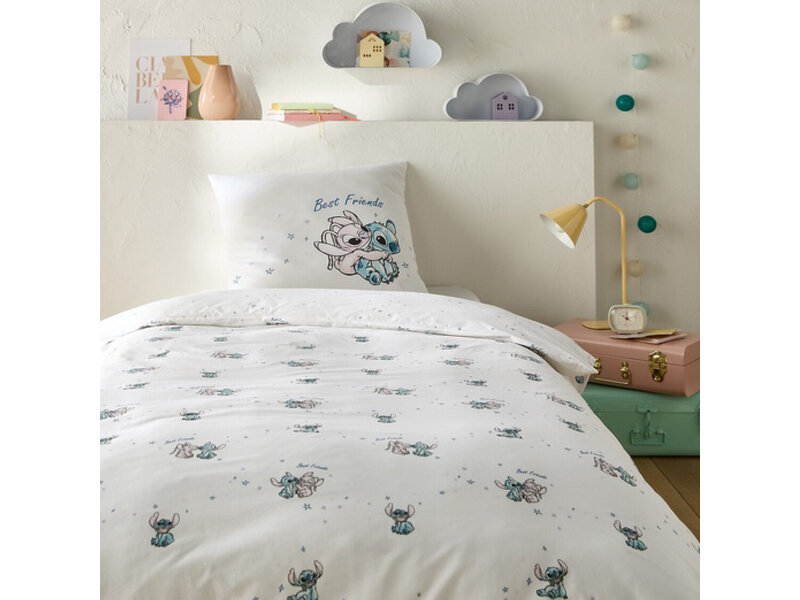 Disney Lilo & Stitch Housse de couette Best Friends - 140 x 200 + 63 x 63 cm - Coton