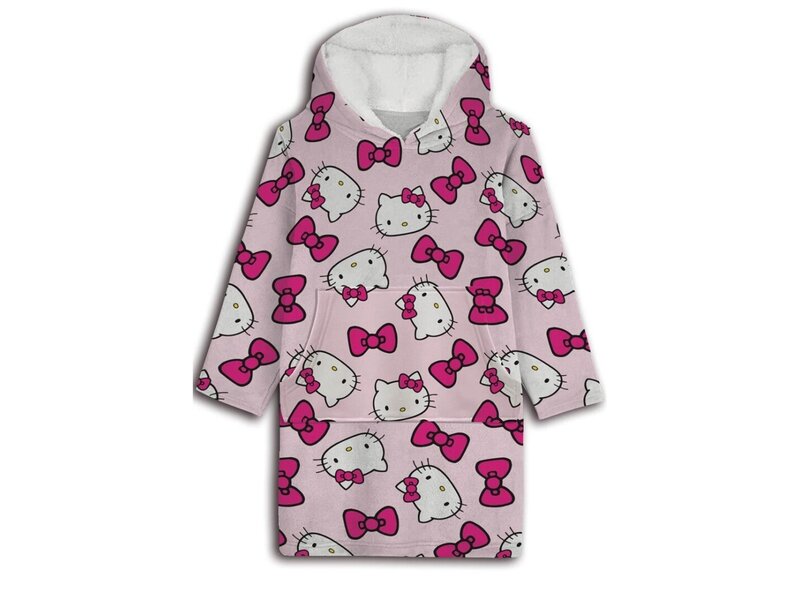 Hello Kitty Couverture polaire à capuche rose - Adulte - Taille unique - Polyester