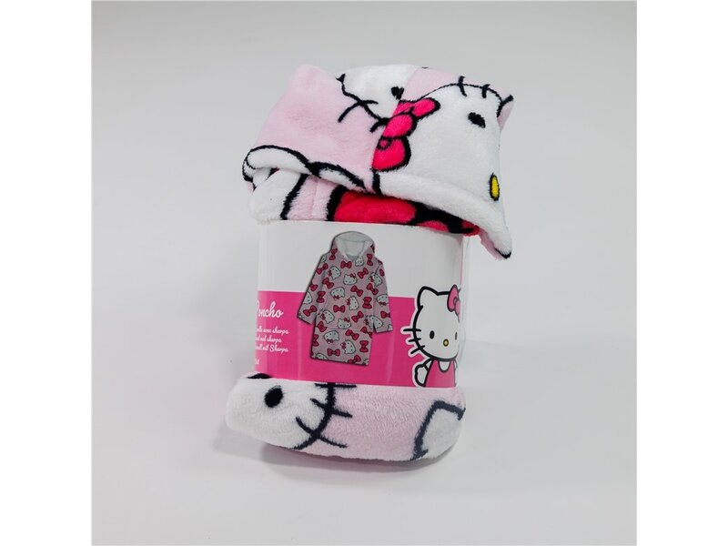Hello Kitty Couverture polaire à capuche rose - Adulte - Taille unique - Polyester