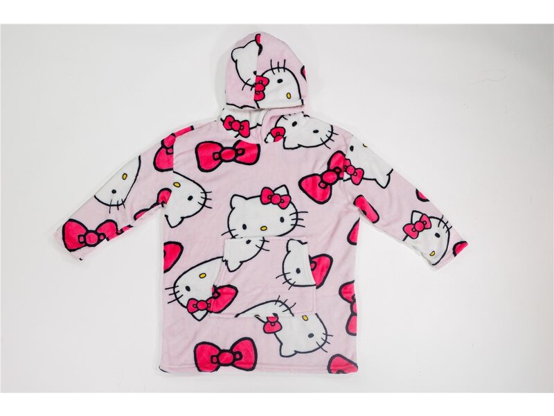Hello Kitty Couverture polaire à capuche rose - Adulte - Taille unique - Polyester