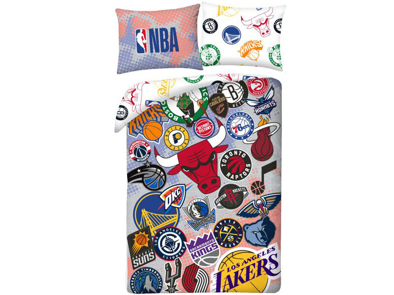 NBA Housse de couette Logos - 140 x 200 cm / 70 x 90 cm - Polyester