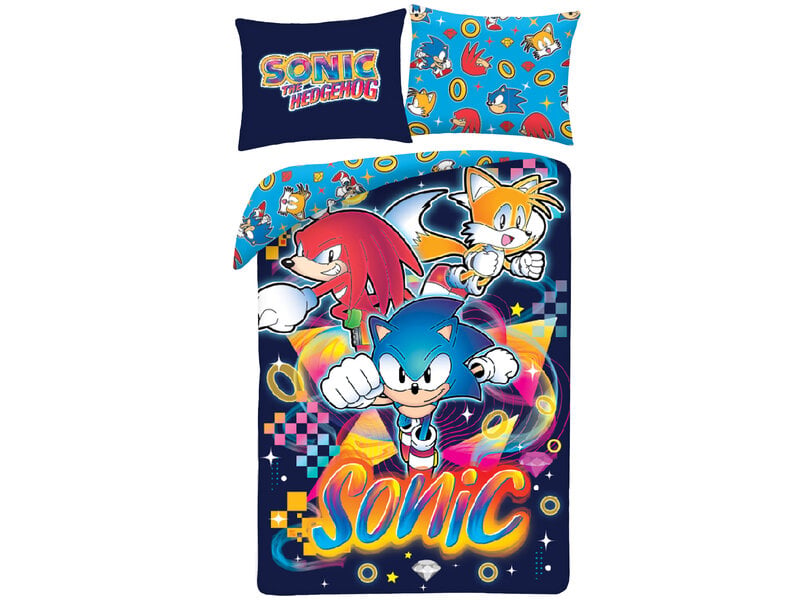 Sonic the Hedgehog Housse de couette Néon - 140 x 200 cm / 70 x 90 cm - Polyester