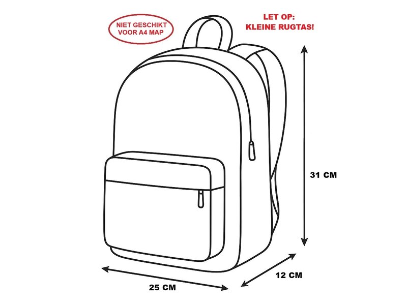 Junior Active Rugzak, Unicorn - 31 x 25 x 12 cm - Polyester