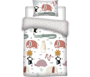 Romane & Sacha Housse de couette BÉBÉ Jungle 100 x 135 + 40 x 60 cm Coton