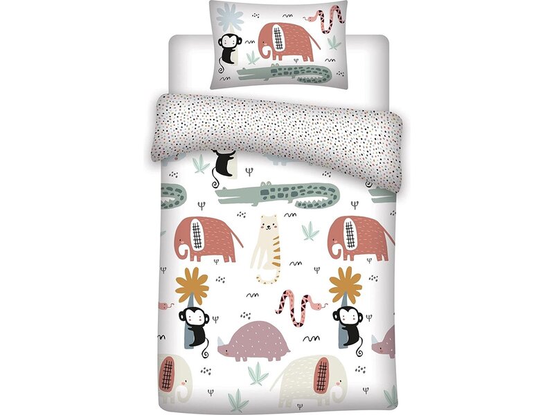 Romane & Sacha BABY Dekbedovertrek Jungle - 100 x 135 + 40 x 60 cm - Katoen