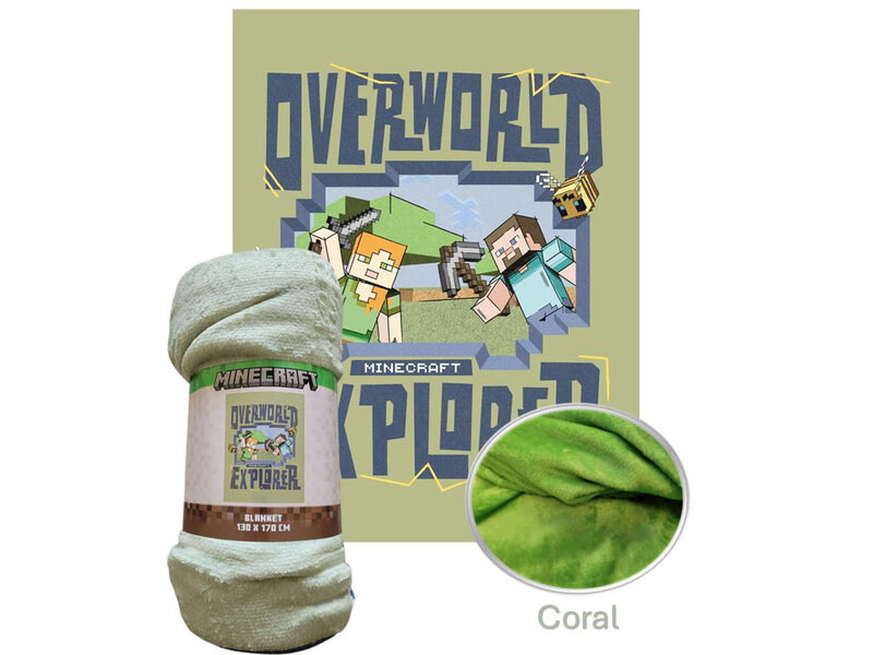 Minecraft Fleece Blanket Overworld - 130 x 170 cm - Polyester
