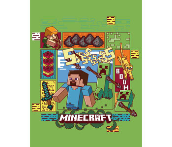 Minecraft Plaid polaire Pixel 130 x 170 cm Polyester
