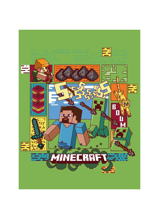 Minecraft Plaid polaire Pixel 130 x 170 cm Polyester