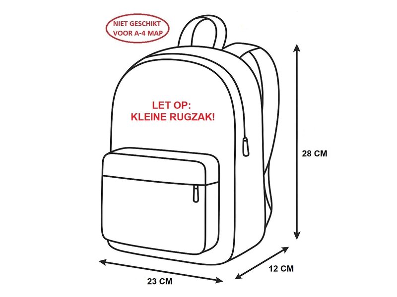 Fabrizio Kleinkindrucksack, T-Rex - 28 x 23 x 12 cm - Polyester