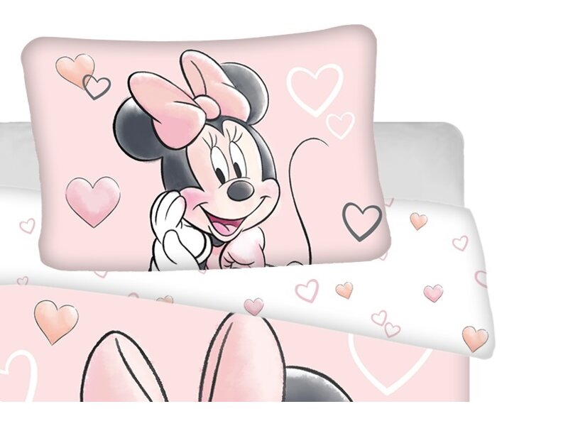 Disney Minnie Mouse BABY Dekbedovertrek, Hearts- 135 x 100 cm - Katoen