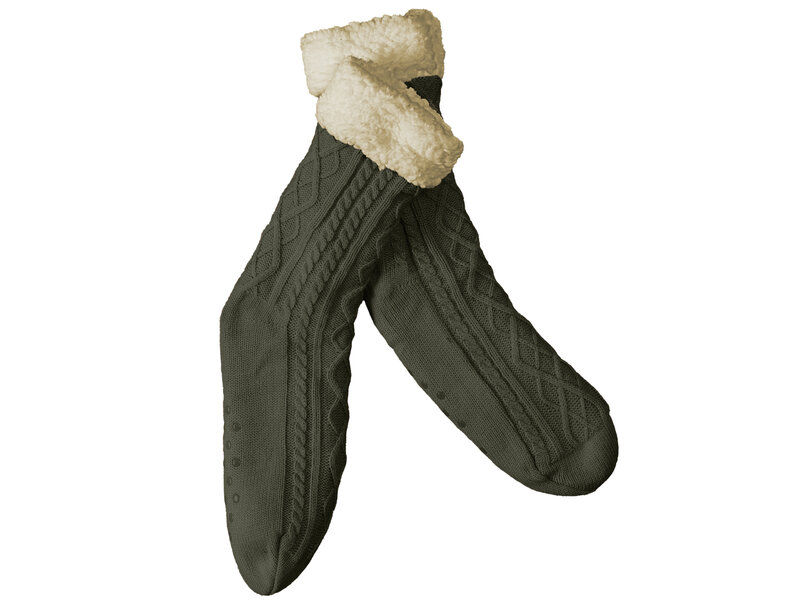 De Witte Lietaer Teddysocken Yamuna - Khaki - Größe 35-40