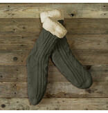 De Witte Lietaer Teddysocken Yamuna - Khaki - Größe 35-40