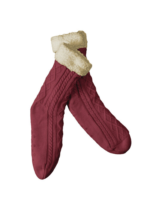 De Witte Lietaer Teddysocken Yamuna Wine Red Gr. 40-46