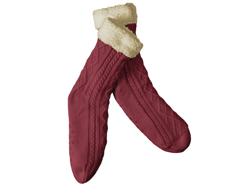 De Witte Lietaer Teddysocken Yamuna - Wine Red - Größe 40-46